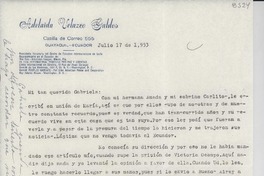 [Carta] 1953 jul. 17, Guayaquil, Ecuador [a] Gabriela [Mistral]