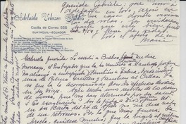 [Carta] 1954 sept. 7, Guayaquil, Ecuador [a] Gabriela [Mistral]