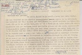 [Carta] 1954 nov. 10, Guayaquil, Ecuador [a] Gabriela Mistral