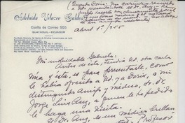 [Carta] 1955 mayo 1, Guayaquil, Ecuador [a] Gabriela [Mistral]