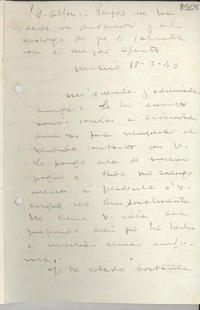 [Carta] 1940 mar. 18, México [a] Gabriela Mistral