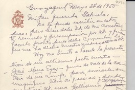 [Carta] 1955 mayo 27, Guayaquil, [Ecuador] [a] Gabriela [Mistral]