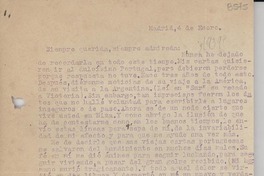 [Carta] [1939?] ene. 4, Madrid [a] Gabriela Mistral