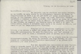 [Carta] 1948 dic. 18, Urbana, [Illinois, Estados Unidos] [a] Gabriela Mistral