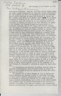 [Carta] 1952 feb. 15, New Orleans, [Estados Unidos] [a] Gabriela Mistral