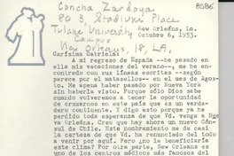 [Carta] 1953 oct. 6, New Orleans, [Estados Unidos] [a] Gabriela Mistral