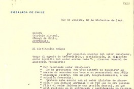 [Carta] 1944 dic. 28, Rio de Janeiro [a] Gabriela Mistral, Petrópolis
