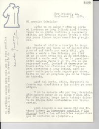 [Carta] 1954 nov. 23, New Orleans, [Estados Unidos] [a] Gabriela Mistral