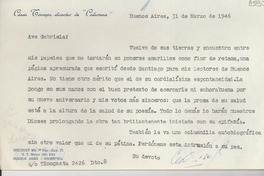 [Carta] 1946 mar. 31, Buenos Aires [a] Gabriela Mistral