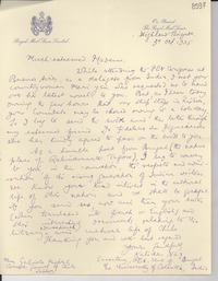 [Carta] 1936 oct. 5, Calcutta, India [a] Gabriela Mistral, Lisboa