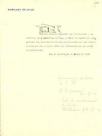 [Carta] 1945 abr. 11, Río de Janeiro [a] Gabriela Mistral