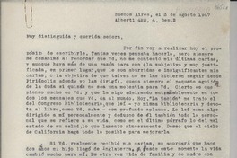 [Carta] 1947 ago. 3, Buenos Aires, [Argentina] [a] [Gabriela Mistral]