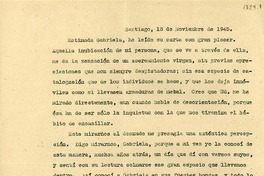 [Carta] 1945 nov. 13, Santiago [a] Gabriela Mistral