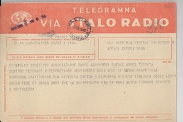 [Telegrama] 1946 feb. 5, Buenos Aires [a] Gabriela Mistral, Roma