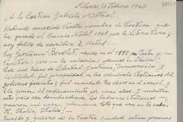 [Carta] 1946 feb. 16, Milazzo, [Italia] [a] Gabriela Mistral