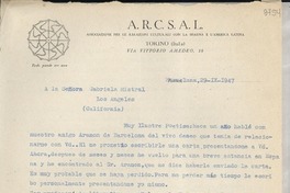[Carta] 1947 sep. 29, Barcelona, [España] [a] Gabriela Mistral, Los Ángeles, California