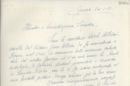 [Carta] 1951 ene. 24, Genova, [Italia] [a] [Gabriela Mistral]