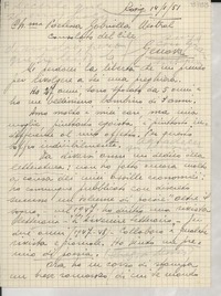 [Carta] 1951 ene. 14, Rovigo, [Italia] [a] Gabriella [i.e. Gabriela] Mistral, Genova, [Italia]