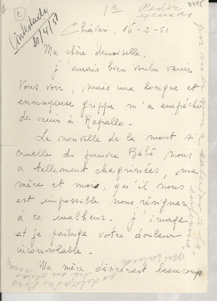 [Carta] 1951 febbr. 16, Chiavari, [Italia] [a] [Gabriela Mistral]