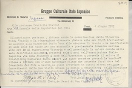 [Carta] 1951 giugno 4, Trento, [Italia] [a] Gabriella [i.e. Gabriela] Mistral