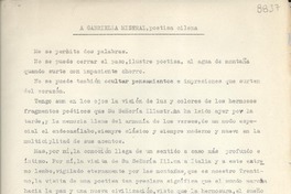 [Carta] 1951 jun. 13, Trento, [Italia] [a] Gabriella [i.e. Gabriela] Mistral