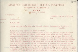 [Carta] 1951 mayo 1, Trento, [Italia] [a] Gabriela Mistral