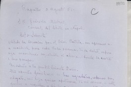 [Carta] 1951 ago. 3, Rapallo, [Italia] [a] Gabriela Mistral, Napoli