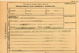 [Telegrama] 1945 nov. 28, Brasil [a] José Francisco Urrejola, Lima, Perú