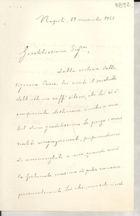 [Carta] 1951 nov. 19, Napoli, [Italia] [a] [Gabriela Mistral]