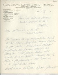 [Carta] [1951] nov. 21, Roma, [Italia] [a] Gabriela Mistral, Neapoles, [Italia]