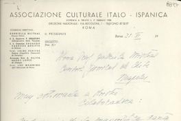 [Carta] [1951] nov. 21, Roma, [Italia] [a] Gabriela Mistral, Neapoles, [Italia]
