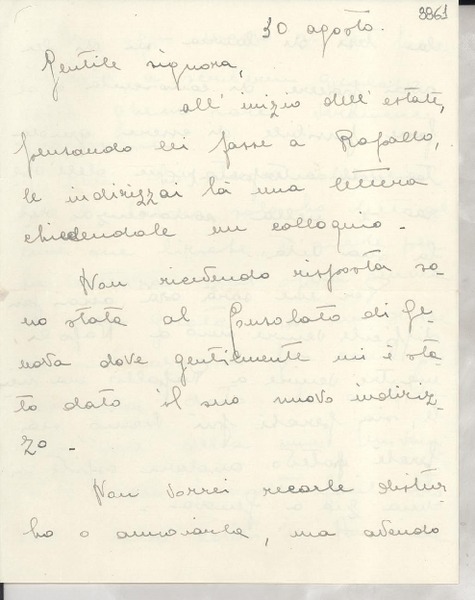 [Carta] 1951 ag. 30, Novara, [Italia] [a] Gabriela Mistral