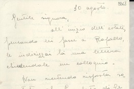 [Carta] 1951 ag. 30, Novara, [Italia] [a] Gabriela Mistral