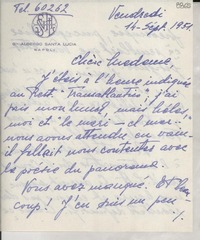 [Carta] 1951 sept. 14, Napoli, [Italia] [a] Gabriela Mistral