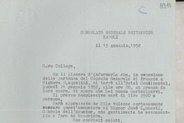 [Carta] 1952 genn. 15, Napoli, [Italia] [a] Caro Collega [Gabriela Mistral]