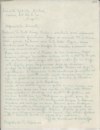 [Carta] 1952 feb. 22, Rapallo [a] Gabriela Mistral, Napoli