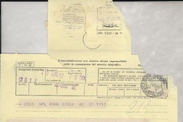 [Telegrama] 1952 luglio 29, Roma, [Italia] [a] Gabriela Mistral, Napoli