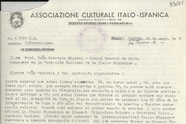 [Carta] 1952 sept. 14, Trento, [Italia] [a] Gabriela Mistral