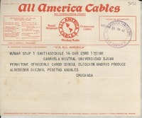 [Telegrama] 1933 mar. 23, Santiago, Chile [a] Gabriela Mistral, San Juan