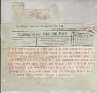 [Telegrama] 1935 sept. 25, Santiago de Chile [a] Gabriela Mistral, Madrid