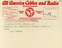 [Telegrama] 1945 nov. 16, Santiago [a] Gabriela Mistral, Río de Janeiro