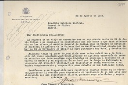 [Carta] 1934 ago. 22, Sevilla, [España] [a] Gabriela Mistral, Madrid, [España]