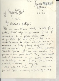[Carta] 1951 nov. 16, Baracaldo, Vizcaya, España [a] Gabriela Mistral