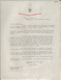 [Carta] 1947 sept. 27, México D. F. [a] Gabriela Mistral
