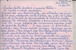 [Carta] 1955 dez. 12, Nova Lisboa, Angola [a] Gabriela Mistral