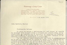 [Carta] 1954 mar. 5, Barcelona, [España] [a] Gabriela Mistral