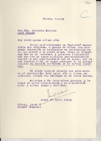 [Carta] 1955 ene. 2, Bilbao, [España] [a] Gabriela Mistral, Long Island, [EE.UU.]