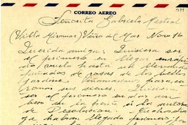 [Carta] 1945 nov. 16, Viña del Mar [a] Gabriela Mistral