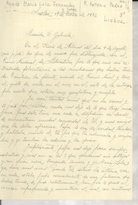 [Carta] 1952 feb. 17, Lisboa [Portugal] [a] Gabriela [Mistral]