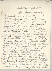[Carta] 1941 ago., Montevideo, [Uruguay] [a] Gabriela Mistral